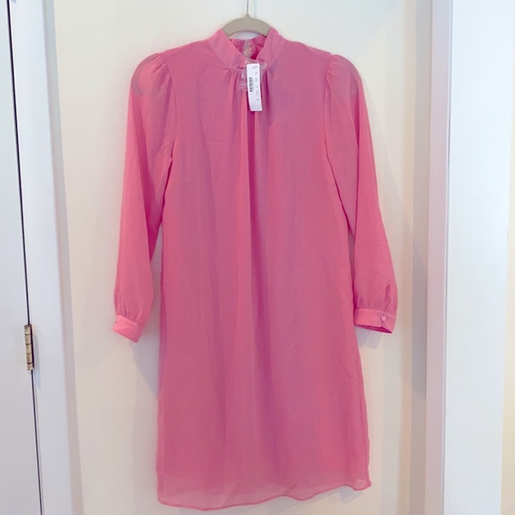 NWT J CREW PINK CREP SHIFT DRESS SZ 00 - Picture 2 of 4